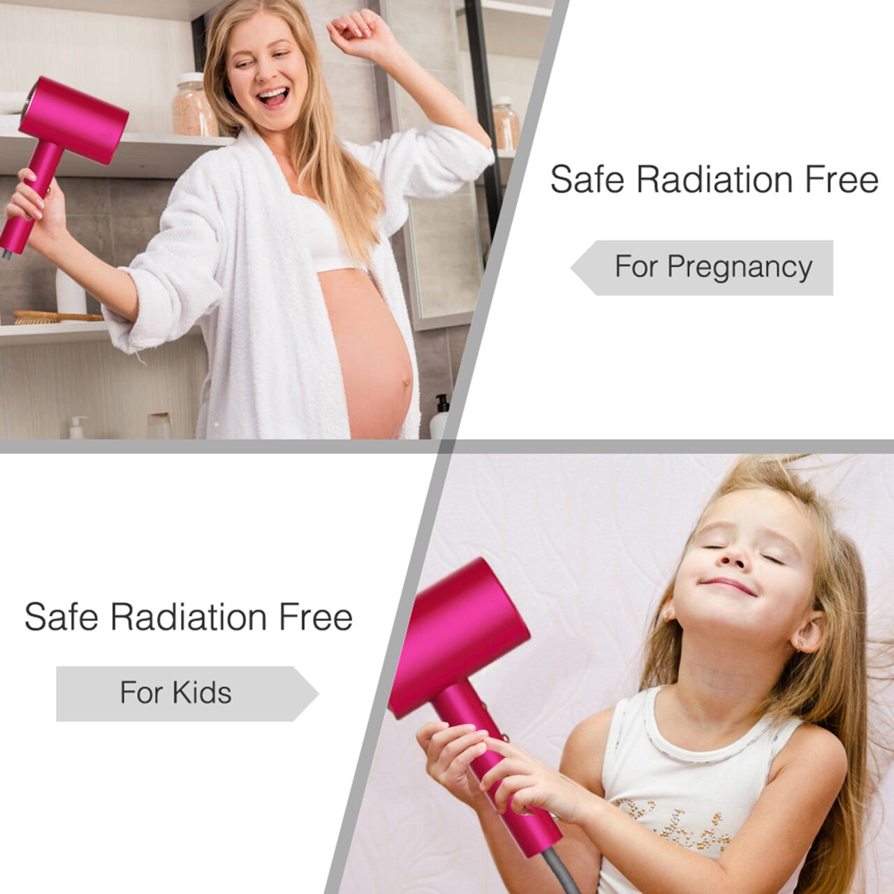 Contemporary Home Living 12.5" Pink Professional Patented Water Ion Hair Dryer